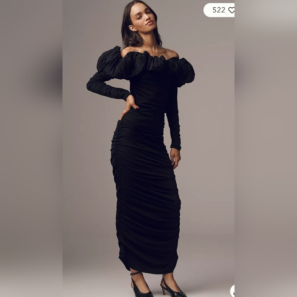 NWT Azazie Atelier Dramatic Black Dress Size 18 Wedding Fromal Prom